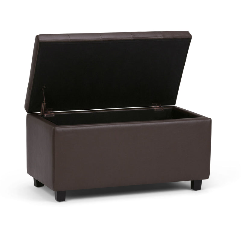 34" Upholstery Storage Ottoman - Dark Brown / Chocolate