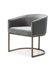 Load image into Gallery viewer, Modern Upholstered Velvet Dining Arm Chair - Gray
