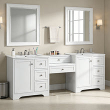Load image into Gallery viewer, Double Sink Bathroom Vanity With Countertop, 2 Ceramic Sinks, 6 Drawers, Soft Close Design
