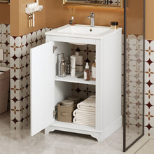 Load image into Gallery viewer, Bathroom Vanity With Sink, Freestanding Single Cabinet Set, Soft Close Door, Adjustable Shelf
