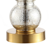 Load image into Gallery viewer, Globe Table Lamp With Drum Shade - White / Clear / Gold
