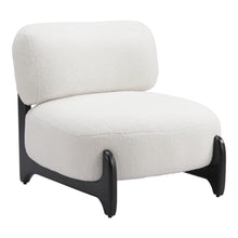 Load image into Gallery viewer, 30" Sherpa And Upholstered Side Chair - White / Black
