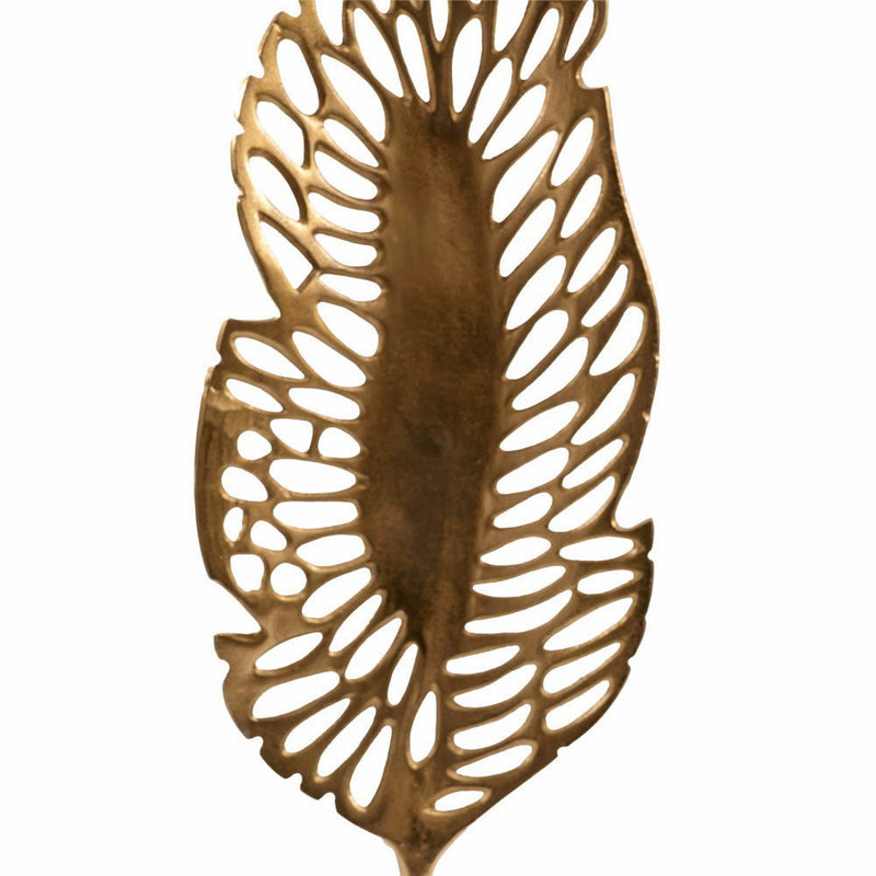 Marble Leaf Tabletop Sculpture - Gold / White