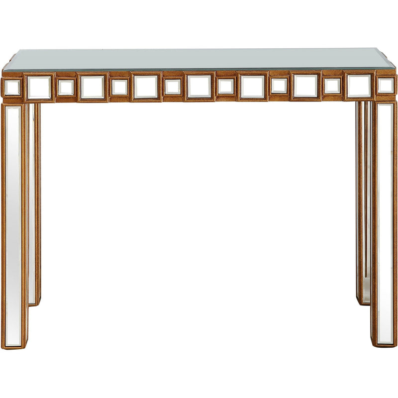 43" Mirrored Glass Console Table - Gold