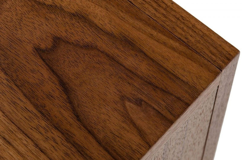 Mid Century Nightstand With One Drawer And One Shelf - Walnut Light Brown