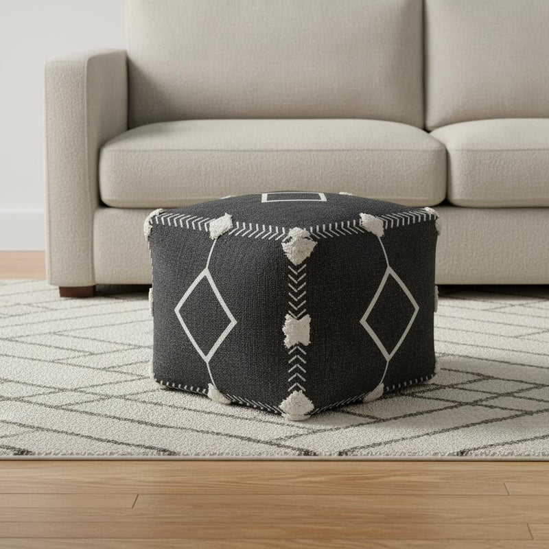 Ottoman Cotton 18" - Black