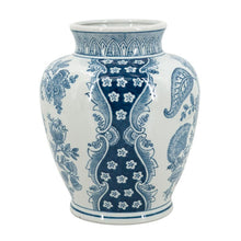 Load image into Gallery viewer, Floral Round Porcelain Jar (565446) - Light Blue / White
