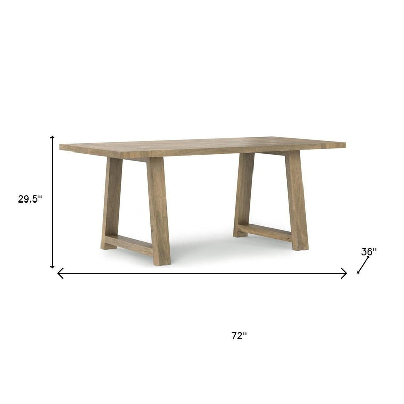 Solid Wood Dining Table - Gray