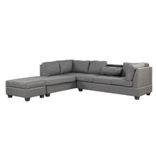 Load image into Gallery viewer, 104.5&quot; Reversible Sectional Sofa Space Saving with Storage Ottoman Rivet Ornament L-shape Couch for Small or Large Space Dorm Apartment,Gray(old SG000405AAA)
