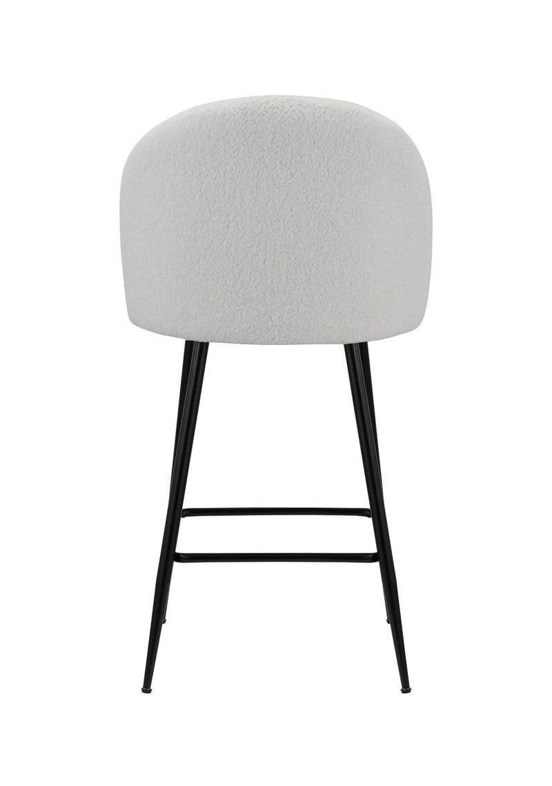 Metal Low Back Counter Height Bar Chairs (Set of 2) - White And Black