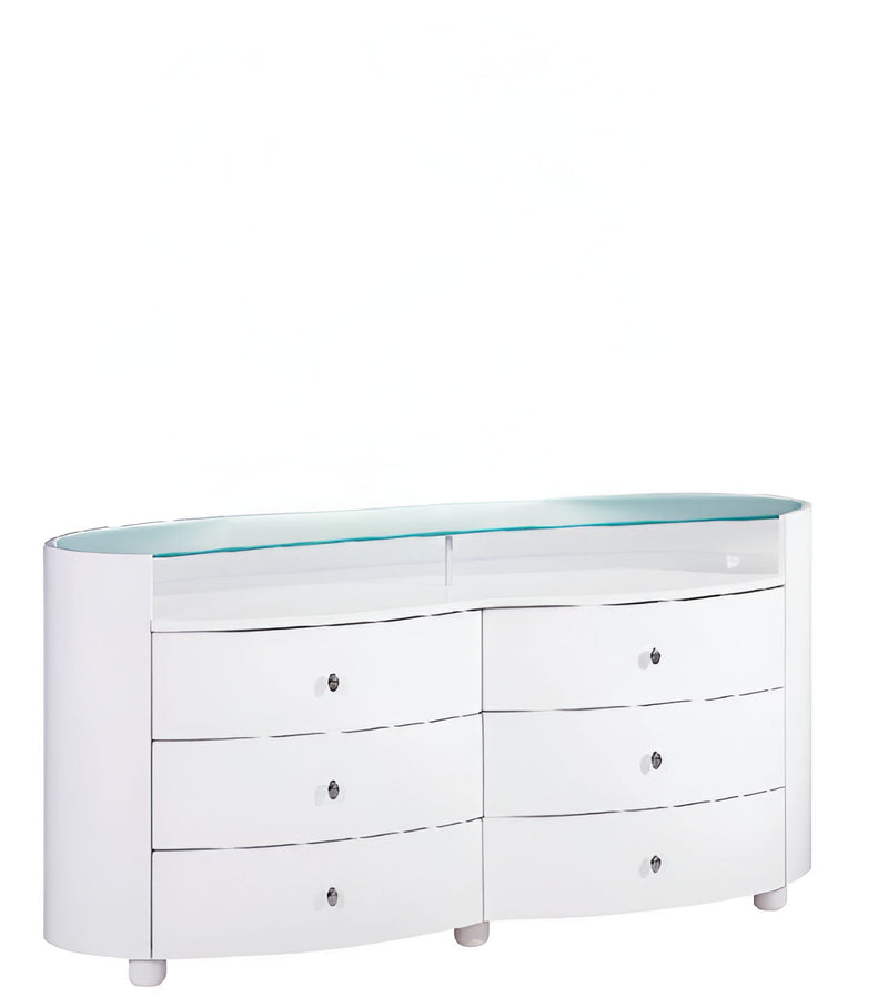 Sophisticated High Gloss Dresser - White