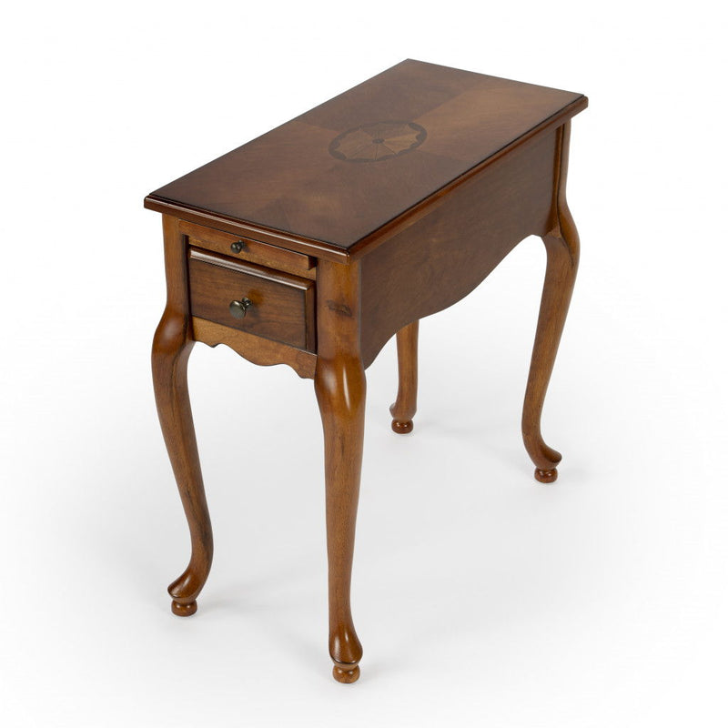 Solid And Manufactured Wood Rectangular End Table With Drawer - Brown