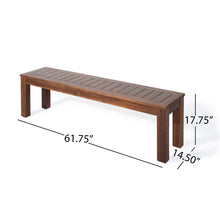 Load image into Gallery viewer, Acacia Wood Outdoor Bench With Beautiful Slat Paneling - Dark Brown
