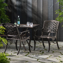 Load image into Gallery viewer, Luminea - Outdoor Aluminum Dining Chair With Scroll Design, Lattice Pattern And Cabriole Legs - Bronze

