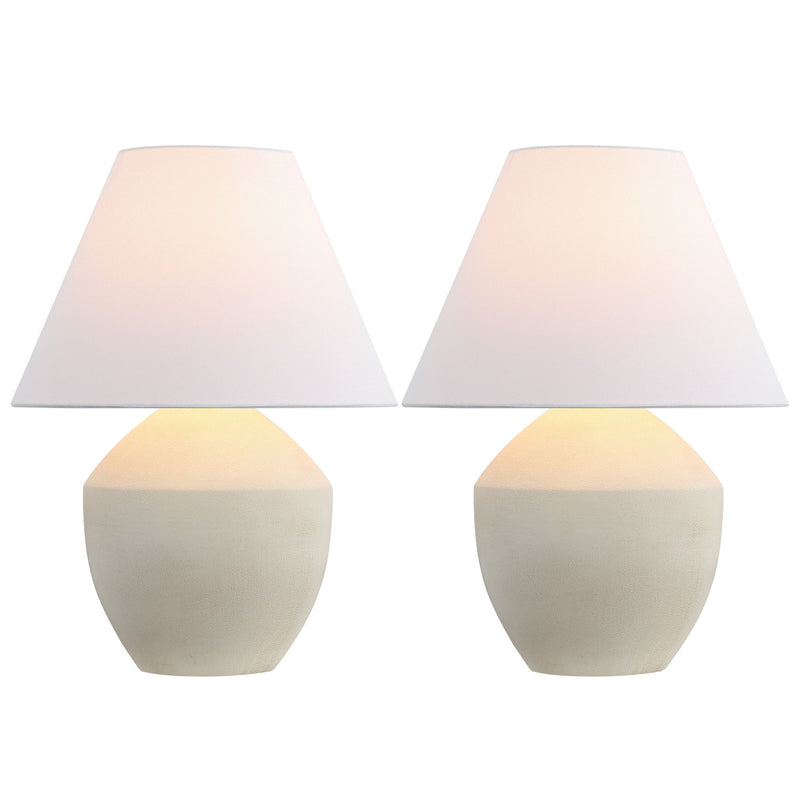 21" Urn Bedside Lamps With Empire Shades (Set of 2) - Cream / White