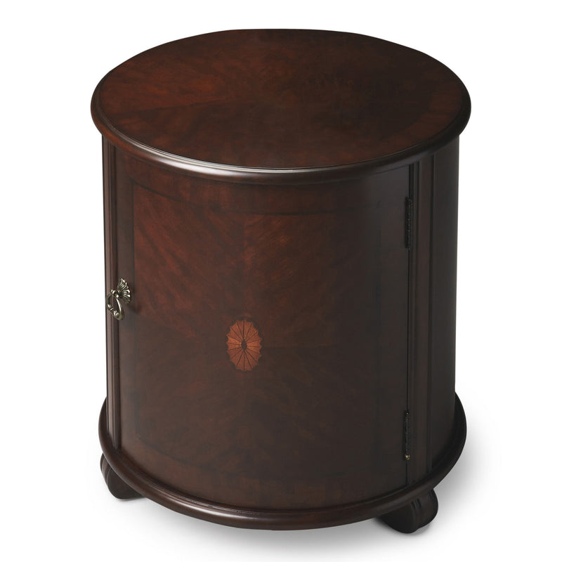 Round End Table - Dark Brown