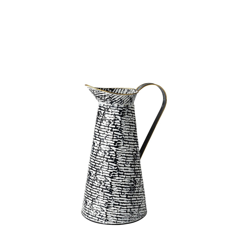 Abstract Cylinder Jug Vase - Black / White