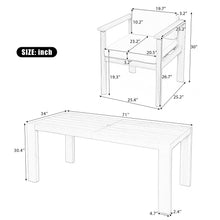 Load image into Gallery viewer, Rustic Patio Dining Set For 6 With Removable Cushions
