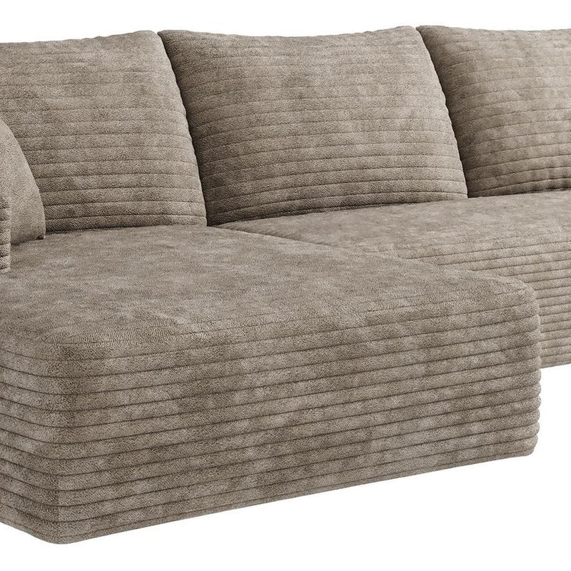 Corduroy Modular L Shaped Sofa And Chaise Sectional (762684) - Camel