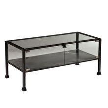 Load image into Gallery viewer, 43" Glass Metal Rectangular Coffee Table - Black
