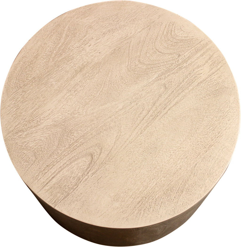 16" Distressed Solid Wood Round End Table - Natural