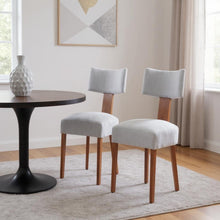 Load image into Gallery viewer, Tufted Solid Wood Partially Open Back Dining Side Chairs (Set of 2) - Gray / Brown
