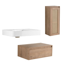 Load image into Gallery viewer, Modern Imitative Wall Mounted Bathroom Vanity With Resin Sink And Side Cabinet
