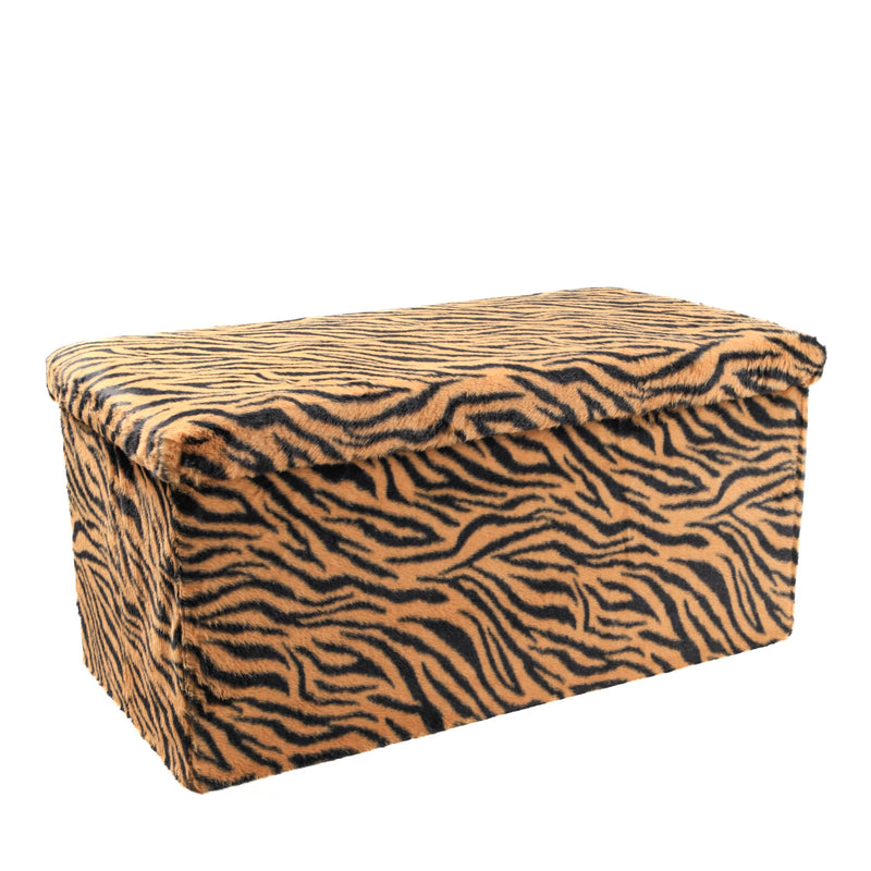 30" Plastic Storage Ottoman - Animal Print