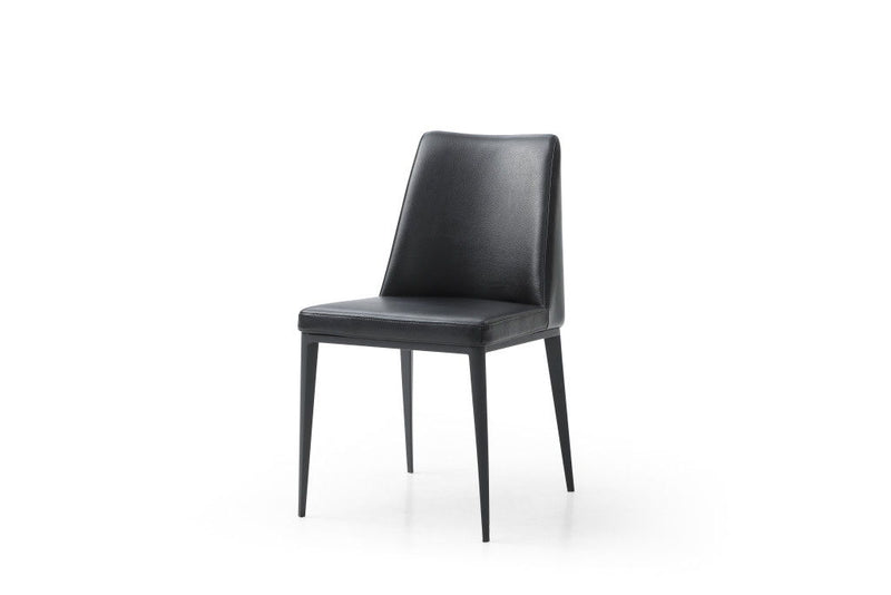 Faux Leather Dining Parsons Chair - Black