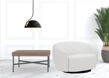 Load image into Gallery viewer, 100% Polyester Solid Color Swivel Barrel Chair - Off White And Black
