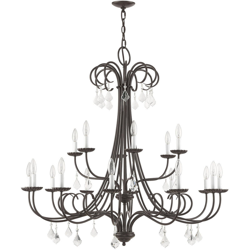 Multi Light Dimmable Chandelier With Shades - Bronze