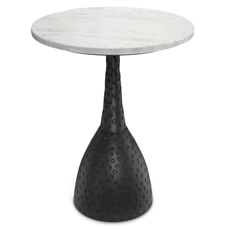 Marble Round End Table - Black