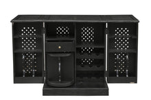 Load image into Gallery viewer, Solid Wood Carved Floral Bar Cabinet With Two Doors One Drawer (727846) - Black
