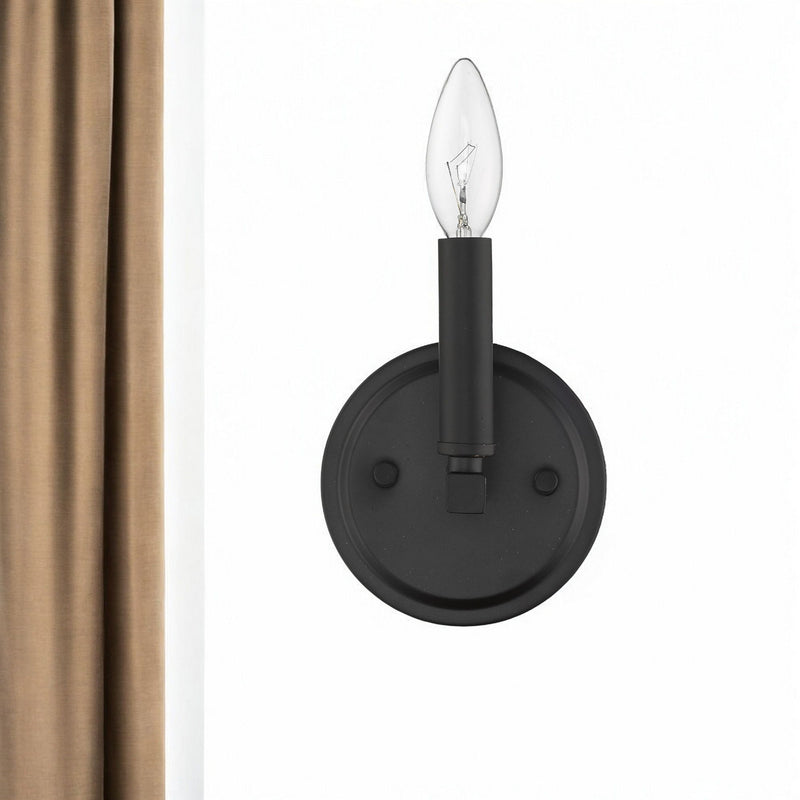 One Light Wall Sconce - Matte Black