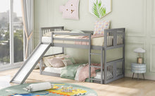 Load image into Gallery viewer, Twin Over Twin Bunk Bed with Slide and Ladder, Gray (Old SKU：LP000108AAE)
