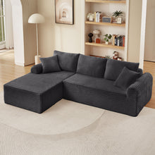 Load image into Gallery viewer, Modular Sectional With Arched Armrests, Includes 3 Back Cushions &amp; 2 Throw Pillows
