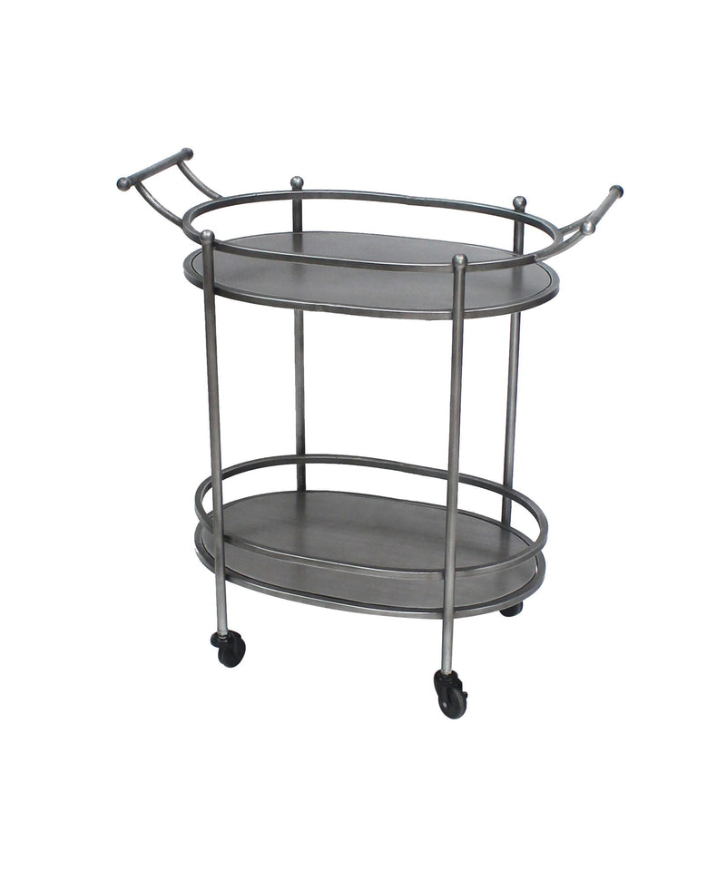 Antique Oval Service Cart - Bronze