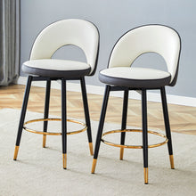 Load image into Gallery viewer, Upholstered Rotatable Bar Chair With Metal Legs For Dining Room
