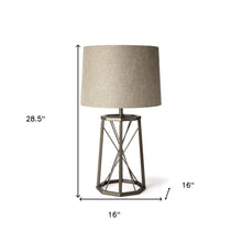 Load image into Gallery viewer, Lamp Base LED With Beige Shade - Bronze
