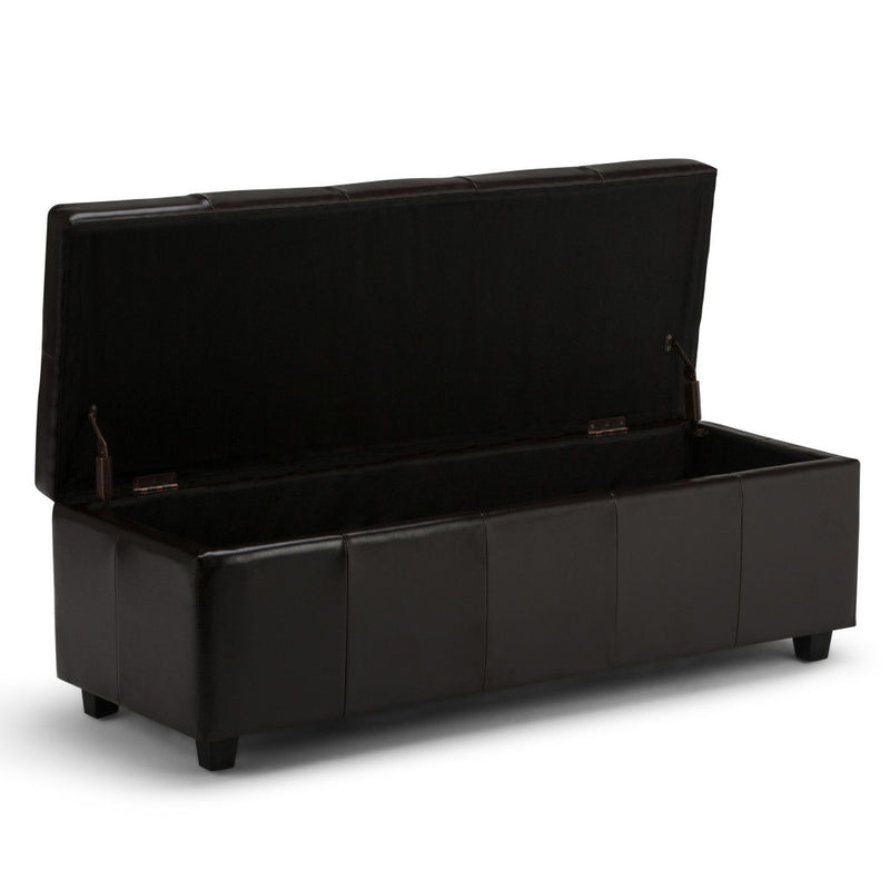 Upholstery Storage Ottoman - Dark Brown / Coffee