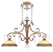 Load image into Gallery viewer, Two Light Metal Dimmable Chandelier With Shades - Gold
