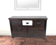 Load image into Gallery viewer, Wood Seven Drawer Triple Dresser - Brown
