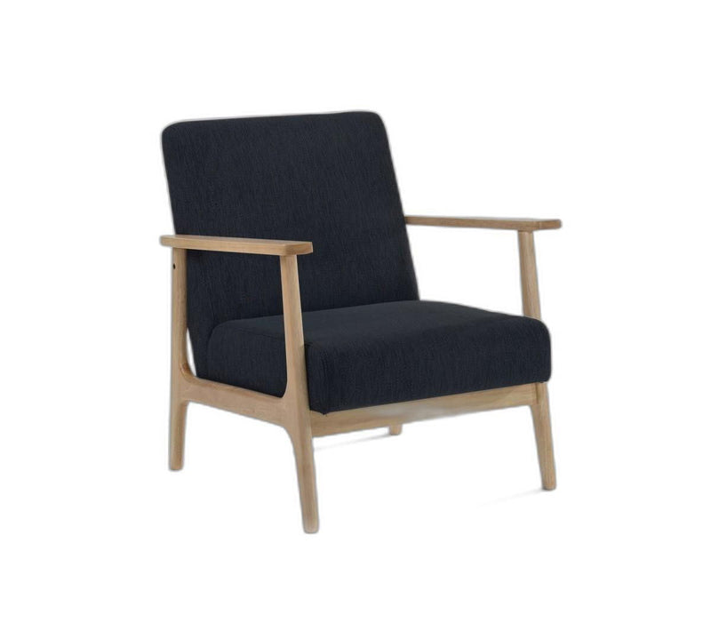 Low Seat Modern Armchair - Black And Natural Oak