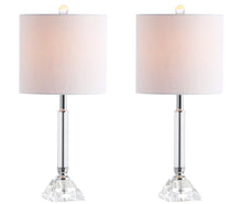 Load image into Gallery viewer, Table Lamps With Drum Shades (Set of 2) - White / Clear
