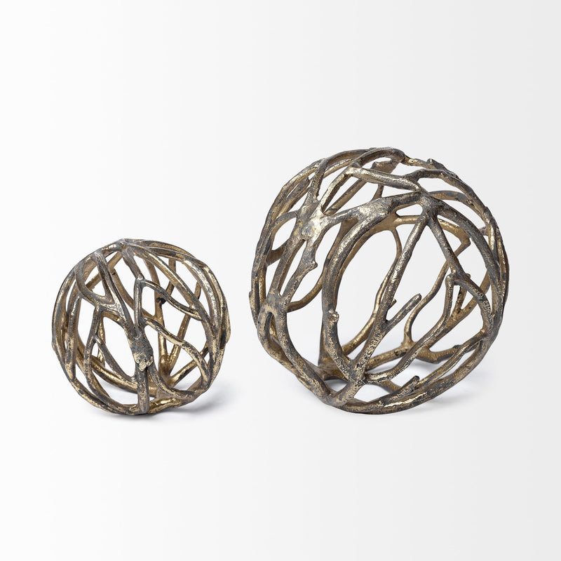 Petite Tree Branch Sculpture - Gold