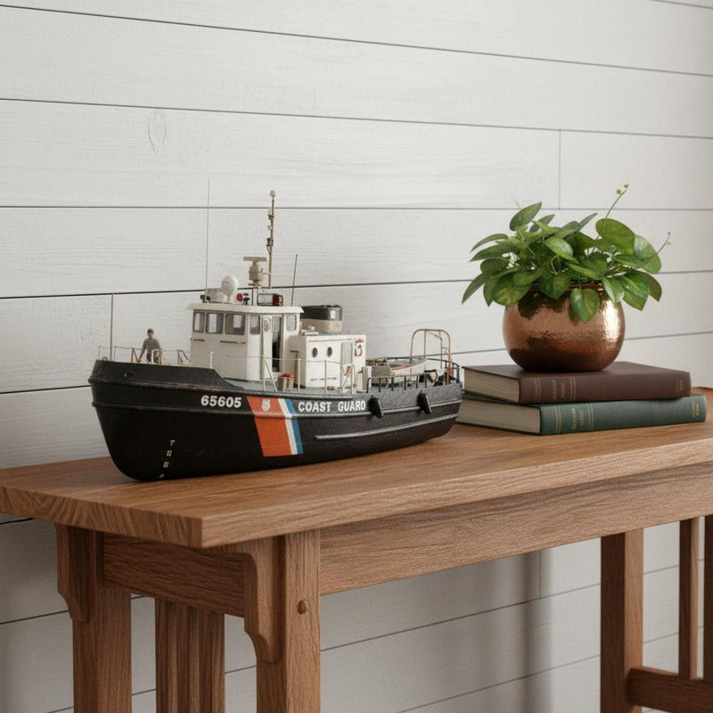 Hand Painted Model Boat (624536) - Black / White