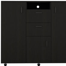 Load image into Gallery viewer, Three Door Closet With Two Drawers - Black
