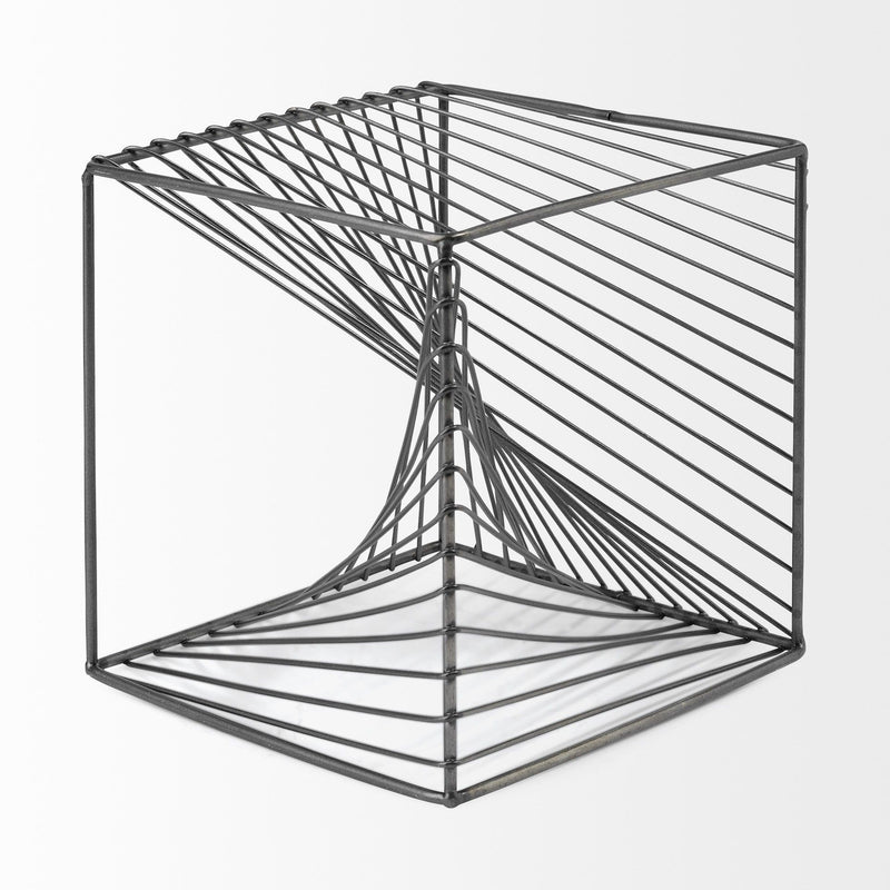 Cube Tabletop Sculpture - Silver