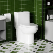 Load image into Gallery viewer, Gloss Tornado Flush 1 Piece Toilet With Soft Closing Seat, Water Saving Dual Flush - Gloss White
