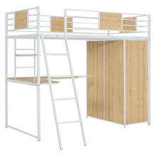 Load image into Gallery viewer, Loft Bed With L Shape Desk And Wardrobe
